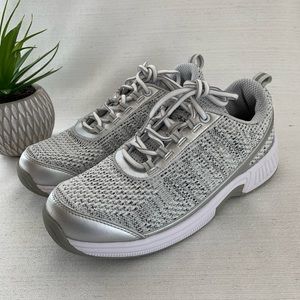 Orthofeet Sandy Bio-Fit Silver/Write Mesh Athletic Sneakers Woman’s 8M